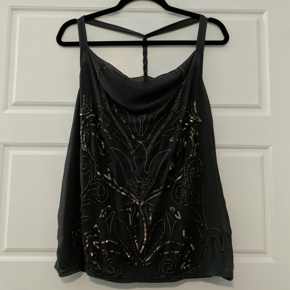 Express Beaded Halter Tank